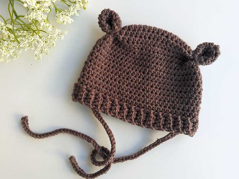 crochet teddy bear baby hat