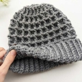 crochet waffle-like hat for men