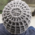 crochet waffle hat on the male model - crown's look