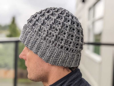 waffle men's hat crochet pattern