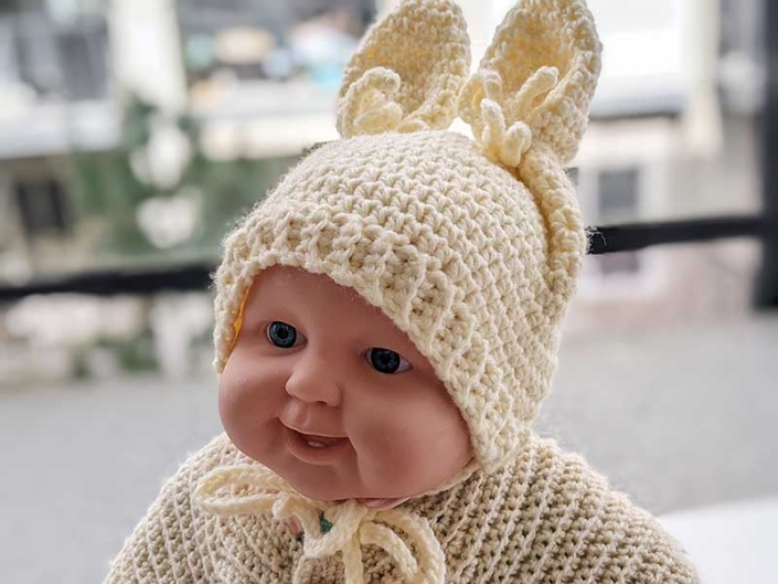 Free Crochet Easter Bunny Ears Baby Hat Pattern - Crochet Bits