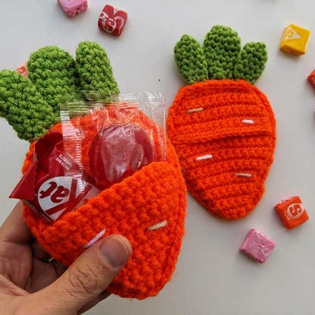 crochet carrot pockets for candies