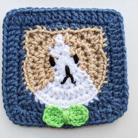 cat face granny square crochet pattern