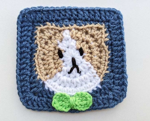 cat face granny square crochet pattern