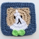 cat face granny square crochet pattern