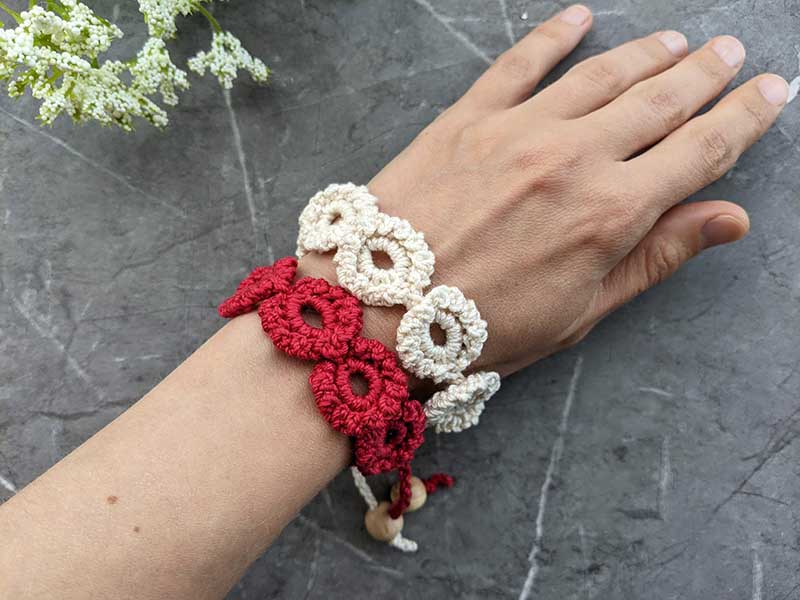 crochet delicate lace bracelet