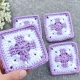 crochet cross motif granny square - close-up view
