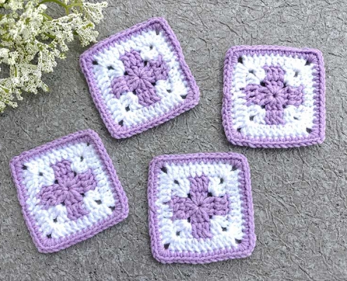 crochet cross motif granny square pattern