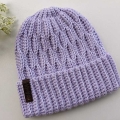 crochet ripple hat shown on a flat surface
