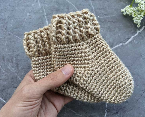 crochet newborn baby socks pattern