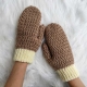 crochet basic two color mittens pattern