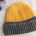 crochet men's two-color hat