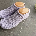 crochet soft house slippers - leftside view