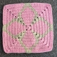 crochet two-color flower granny square pattern