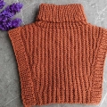 crochet warm turtleneck dickey on flat surface