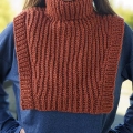 crochet warm turtleneck dickey - front-side view