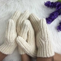 crochet flat couple-style ribbed mittens - photo 2