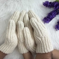 crochet flat couple-style ribbed mittens - photo 3