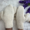 crochet flat couple-style ribbed mittens - photo 4