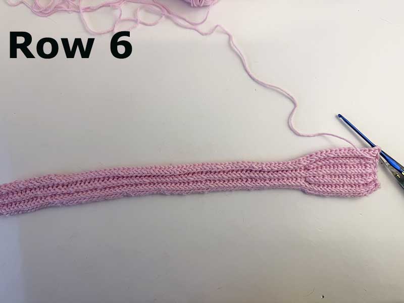 Crochet skirt for girls - row 6