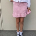 crochet summer skirt on a girl's model - front side view