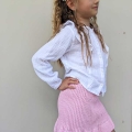 crochet summer skirt on a girl's model - right side view
