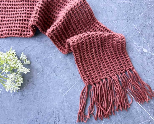 crochet one-stitch men's scarf pattern