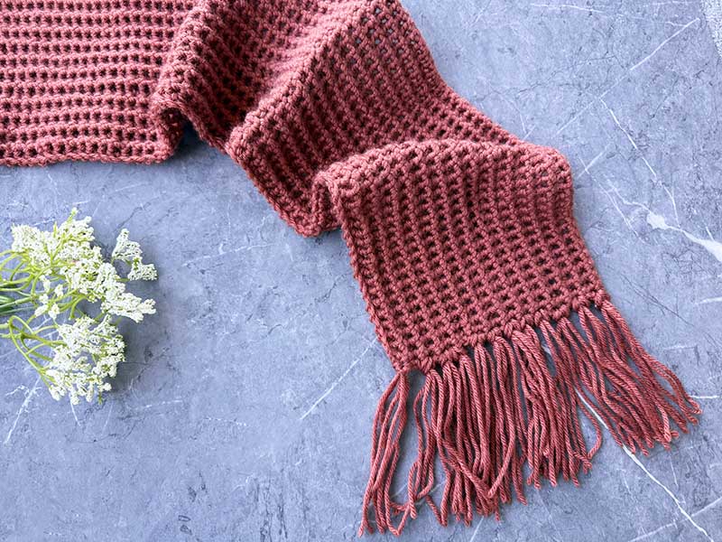 crochet one-stitch men's scarf pattern