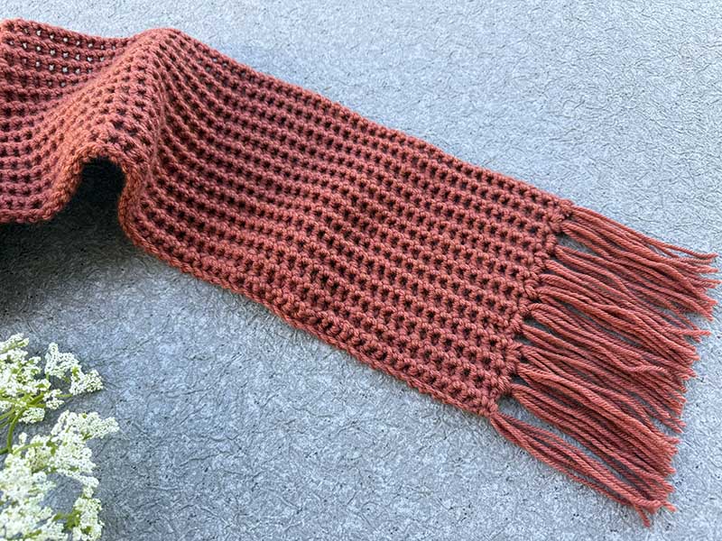 crochet one-stitch men's scarf